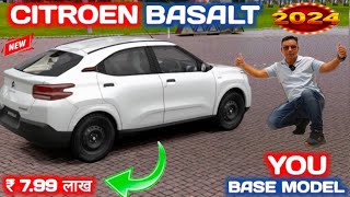 CITROEN BASALT BASE MODEL REVIEW  CITROEN BASALT YOU BASE MODEL  CITROEN BASALT NarrusAutovlogs [upl. by Coray]