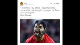 Luis Suarez bite  social media reacts [upl. by Donal]