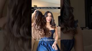 Long hair extensions to short hair nishhair hairextensions hairhacks [upl. by Yurt]