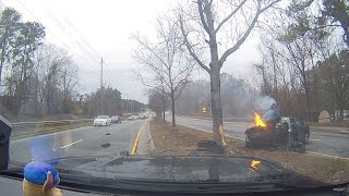 Video  Police chase suspect wanted in Forest Park triple shooting pursuit ends in fiery crash [upl. by Erdeid82]