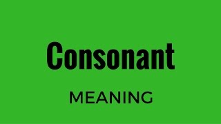 Consonant Meaning [upl. by Win]