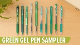 JetPens Green Gel Pen Sampler [upl. by Ynaffet340]