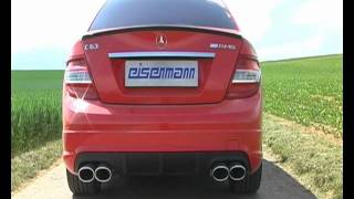 Eisenmann W204 C63 AMG Sport Performance exhaust with 4x120x77mm Oval tips [upl. by Champ]