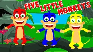 Fem Små Aper  Sang For Barn  Tegnefilm  Five Little Monkeys  Kids Songs  Kids Tv Norsk [upl. by Dleifrag]