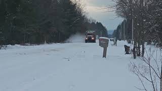 Kalkaska County Road Commission plowing my Rd on 112923 [upl. by Ayatan]