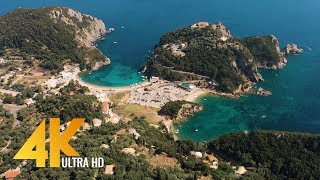 Greece Aerial 4K  Birds Eye View of Santorini Corfu and Athens  3 HOUR Ambient Drone Film [upl. by Creath]