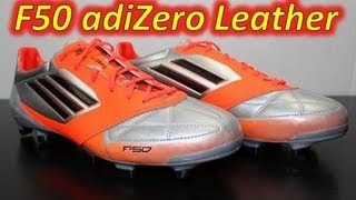 Adidas F50 adizero miCoach Leather Metallic SilverInfraredBlack  UNBOXING [upl. by Nadda]