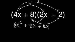 Expanding Brackets FOIL METHOD 4x82x2 tutorials maths expandingbrackets [upl. by Aihsela766]