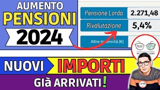 AUMENTO PENSIONI 2024 📈 TUTTI I NUOVI IMPORTI da GENNAIO ANTEPRIMA INPS ➜ VERIFICA TABELLA AUMENTI [upl. by Adihsar]