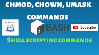 Chmod chown umask commands in unix shell with examples [upl. by Shel]