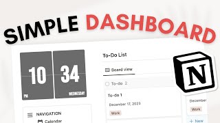 Create a SIMPLE personal dashboard with Notion   top 10 Tips  Beginner Tutorial  Free Template [upl. by Macguiness]