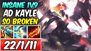 AD KAYLE IS BROKEN  EXTREME 1V9 S  New OnHit Build amp Runes  How To Kayle  League of Legends [upl. by Htrag384]