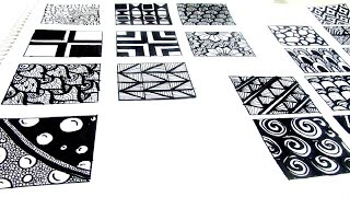 20 Easy ZENTANGLE Patterns ✨ [upl. by Gabriellia596]