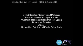 InSyB2020 Invited Speaker 9  Genomic and Molecular Characterization of Bacillus anthracis [upl. by Oicnedurp543]