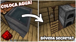 COMO HACER UN ESCONDITE SECRETO🔐CON AGUA Mecanismo Básico🔺Minecraft Técnico [upl. by Haimorej]