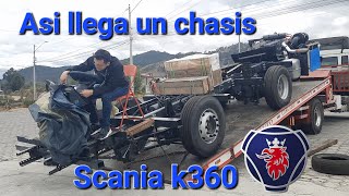 Llegó un chasis SCANIA K360 para ser convertido en un bus a carrocerías yaulema jr [upl. by Annelg]