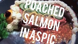 Salmon Recipes Poached Sockeye Shaping Decorating Aspic Mirror [upl. by Olmstead210]