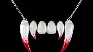 DIY♥Colmillos de Vampiro✟Vampire Fang Necklace✟ [upl. by Warfeld144]