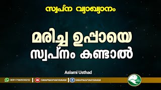 Swapna vyakyanam  മരിച്ച ഉപ്പയെ സ്വപ്നം കണ്ടാൽ  Latest Islamic Speech  Muneer Aslami Usthad [upl. by Ahseenyt]