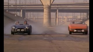 1966 Shelby Cobra CSX3243 vs 1974 Ferrari Daytona  Movie Gumball Rally 1976 [upl. by Sissel]