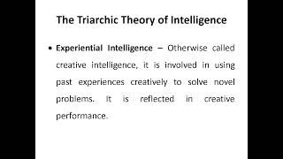 The Triarchic theory of intelligence [upl. by Barger]