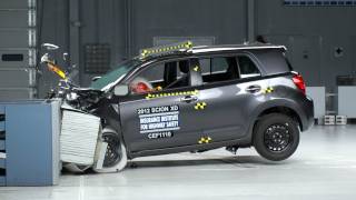 2012 Scion xD moderate overlap IIHS crash test [upl. by Yahiya]