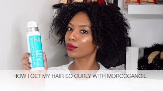 HOW I GET MY HAIR SO CURLY WITH MOROCCANOIL MOROCCANOIL CURL COLLECTION HOW TO GET DEFINED CURLS [upl. by Gavrah161]