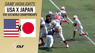 USA FOOTBALL X JAPAN  IFAF U20 WORLD CHAMPIONSHIPS SEMIFINAL  Game Highlights [upl. by Enoryt]