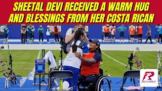 Sheetal Devi received a warm hug and blessings from her Costa Rican counterpart after the event [upl. by Ydda674]