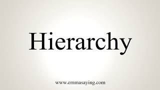 How To Pronounce Hierarchy [upl. by Elurd]