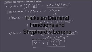 Hicksian Demand Functions and Shephards Lemma [upl. by Johansen]