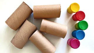 2 Easy DIY Ideas with Toilet Paper Rolls  Cardboard Tubes Recycling Crafts  Amazing Paper Flowers [upl. by Rahab875]