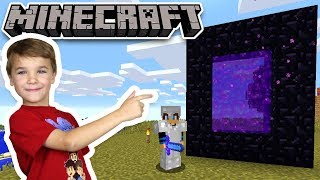 BUILDING A NETHER PORTAL in MINECRAFT SURVIVAL MODE [upl. by Atival651]