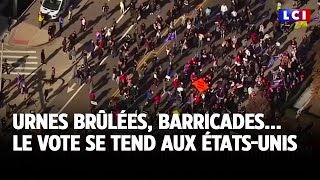 Urnes brûlées barricades le vote se tend aux ÉtatsUnis｜LCI [upl. by Ellesirg169]