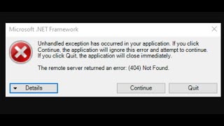 Fix Microsoft NET Framework Error Unhandled Exception Has Occurred In Your Application Windows PC [upl. by Nwhas]