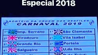 Ordem dos desfiles das escolas de samba do Rio de janeiro para 2019 [upl. by Alistair]