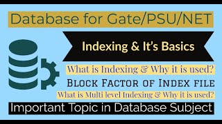 60 Indexing Basics  What is Indexing  Why Indexing is used  Database for GATE NET amp PSU [upl. by Nanete]