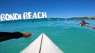 SURFING AT BONDI BEACH FULL POV EXPERIENCE SURF VLOG [upl. by Nuhsyar]