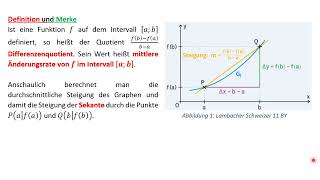 1141  Differenzenquotient und mittlere Änderungsrate [upl. by Lissa183]