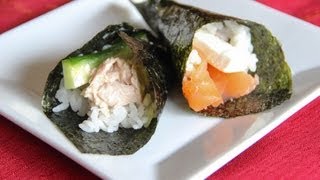 Hand Roll Sushi Recipe  Japanese Cooking 101 [upl. by Amethist]