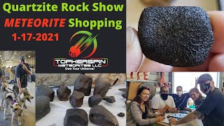 Buying Meteorites at Quartzsite Arizona Rock Show 2021 LIVE on Facebook 11721 Mars Chondrites [upl. by Ahsaret]