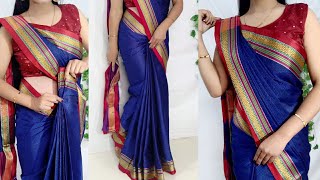 Khan Saree Wearing Elegant trickHow to make pleatslook perfectSari draping styles Saundaryaa [upl. by Eberhard]