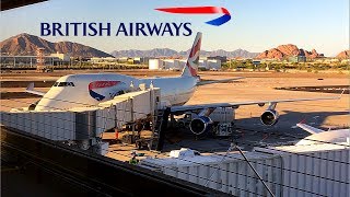 British Airways  747400  Phoenix AZ Sky Harbor ✈ London Heathrow  Club World [upl. by Senalda]