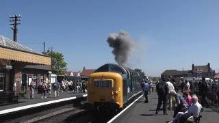 Deltic Class 55 55019 start up at the North Norfolk Railway [upl. by Enilraep]