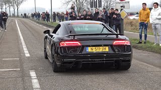 Audi R8 V10 Plus with Quicksilver Exhaust LOUD Revs Accelerations Downshifts [upl. by Atiuqes]