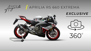 Aprilia RS 660 Extrema  Vista a 360 gradi  Moto Exclusive  Moto Argento [upl. by Arratahs]