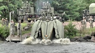 Army Engineers Build Floating Bridge – MultiRole Bridge Company [upl. by Agarhs]