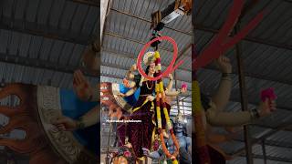 Unexpected Flowers Danda With crane for Biggest Durga Mata aagman 2024 youtubeshorts durgamata yt [upl. by Mussman]