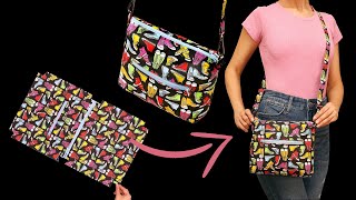 How easy to sew a shoulder bagcrossbody bag  a sewing tutorial [upl. by Susumu25]