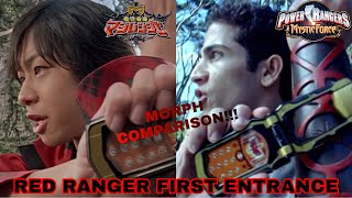 Mystic Force vs Magiranger  Red Ranger First Entrance and Morph Comparison [upl. by Esetal]